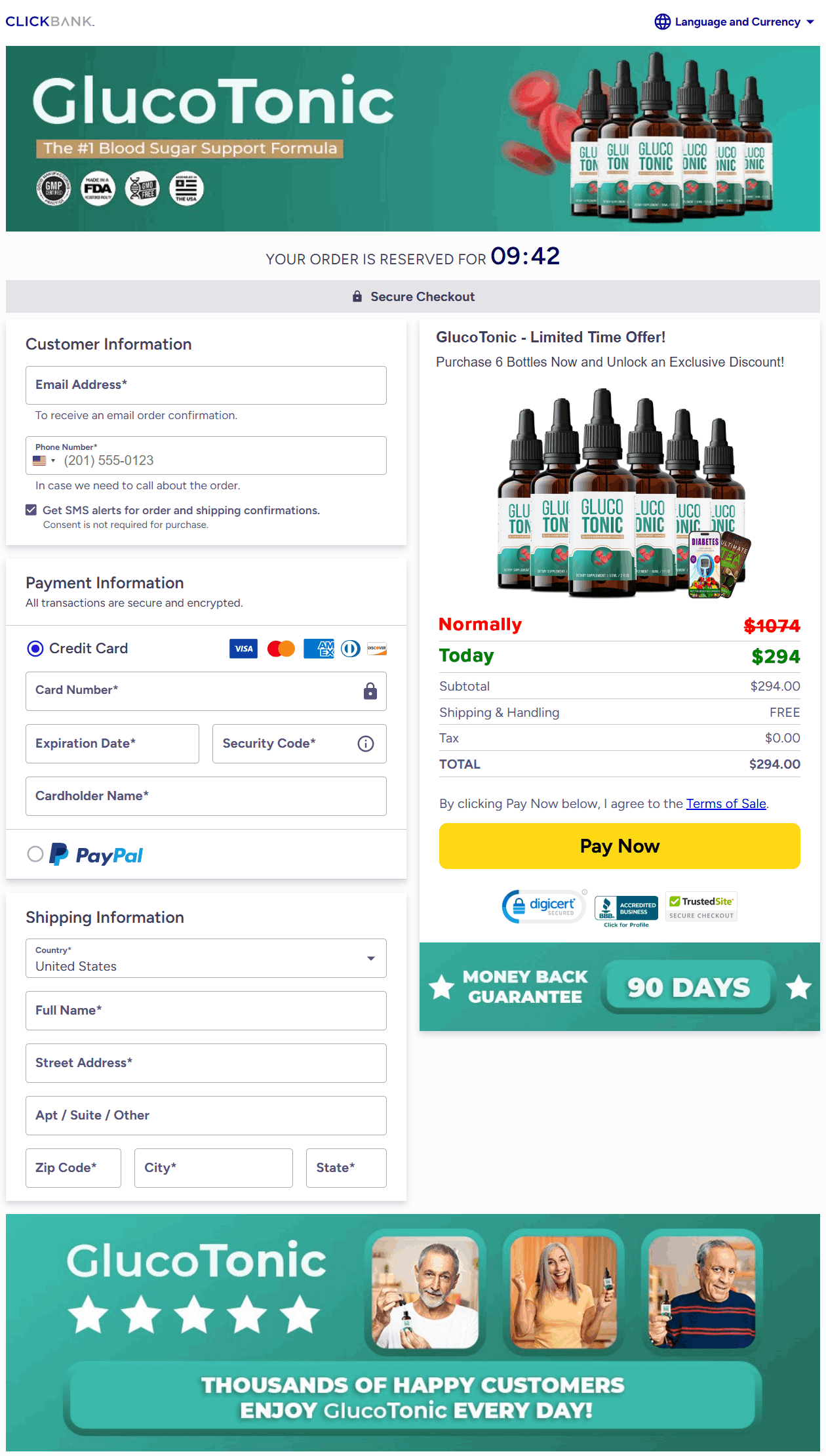 GlucoTonic official website order